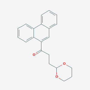 molecular formula C21H20O3 B1371866 9-[3-(1,3-Dioxan-2-YL)propionyl]phenanthrene CAS No. 898756-44-0