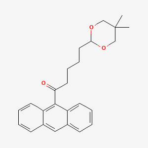 molecular formula C25H28O3 B1371867 9-[5-(5,5-二甲基-1,3-二氧杂环-2-基)戊酰基]蒽 CAS No. 898757-53-4