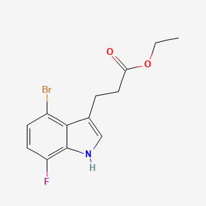 molecular formula C13H13BrFNO2 B13718709 Ethyl 3-(4-Bromo-7-fluoro-3-indolyl)propanoate 