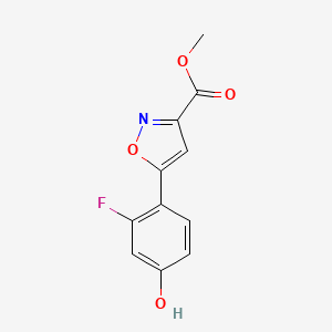 molecular formula C11H8FNO4 B13718718 Methyl 5-(2-Fluoro-4-hydroxyphenyl)isoxazole-3-carboxylate 