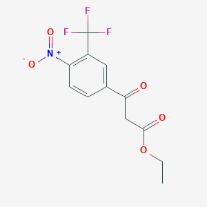 molecular formula C12H10F3NO5 B13718728 Ethyl 3-(4-nitro-3-(trifluoromethyl)phenyl)-3-oxopropanoate 