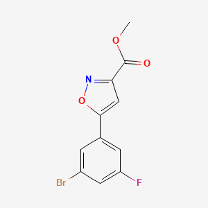molecular formula C11H7BrFNO3 B13718770 Methyl 5-(3-Bromo-5-fluorophenyl)isoxazole-3-carboxylate 