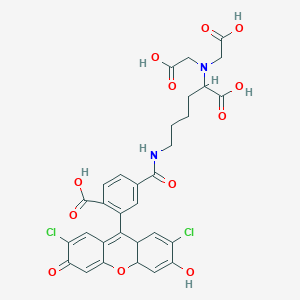 molecular formula C31H28Cl2N2O12 B13718814 N-[5-(Biscarboxymethyl-amino)-5-carboxy-pentyl)]-2-(2,7-dichloro-6-hydroxy-3-oxo-3H-xanthen-9-yl)-terephthalamic Acid 