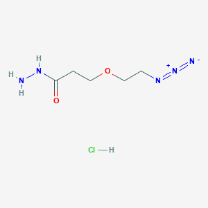 molecular formula C5H12ClN5O2 B13718873 Azido-PEG1-Hydrazide HCl Salt 