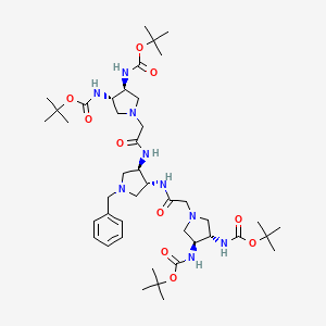 Tert-butyl N-[(3S,4S)-1-[2-[[(3R,4R)-1-benzyl-4-[[2-[(3S,4S)-3,4-bis[(2-methylpropan-2-yl)oxycarbonylamino]pyrrolidin-1-yl]acetyl]amino]pyrrolidin-3-yl]amino]-2-oxoethyl]-4-[(2-methylpropan-2-yl)oxycarbonylamino]pyrrolidin-3-yl]carbamate