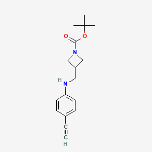 molecular formula C17H22N2O2 B13718935 tert-Butyl 3-{[(4-ethynylphenyl)amino]methyl}azetidine-1-carboxylate 
