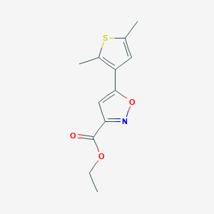 molecular formula C12H13NO3S B13718996 Ethyl 5-(2,5-Dimethyl-3-thienyl)isoxazole-3-carboxylate 