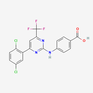 molecular formula C18H10Cl2F3N3O2 B13719018 N-[6-(2,5-Dichlorophenyl)-4-(trifluoromethyl)pyrimidin-2-yl]-4-aminobenzoic acid 