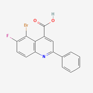molecular formula C16H9BrFNO2 B13719073 5-Bromo-6-fluoro-2-phenylquinoline-4-carboxylic Acid 