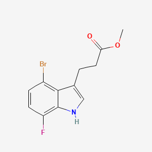 molecular formula C12H11BrFNO2 B13719085 Methyl 3-(4-Bromo-7-fluoro-3-indolyl)propanoate 