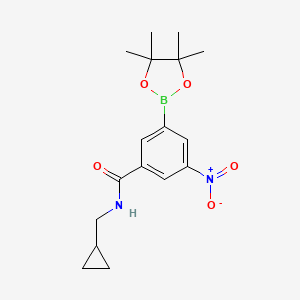 molecular formula C17H23BN2O5 B13719091 N-Cyclopropylmethyl-3-nitro-5-(4,4,5,5-tetramethyl-[1,3,2]dioxaborolan-2-yl)-benzamide 