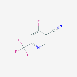 molecular formula C7H2F4N2 B13719183 4-Fluoro-6-(trifluoromethyl)nicotinonitrile 