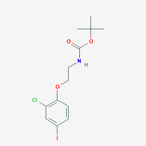 molecular formula C13H17ClINO3 B13719229 tert-Butyl (2-(2-chloro-4-iodophenoxy)ethyl)carbamate 