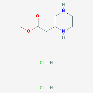 molecular formula C7H16Cl2N2O2 B1371924 Methyl 2-(piperazin-2-yl)acetate dihydrochloride CAS No. 394709-83-2