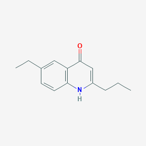 molecular formula C14H17NO B13719245 6-Ethyl-2-propyl-4-quinolinol CAS No. 1070879-88-7