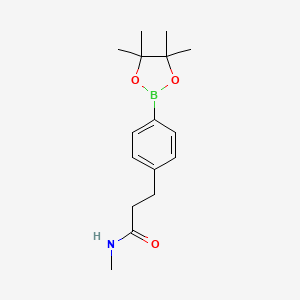 molecular formula C16H24BNO3 B13719287 N-Methyl-3-(4-(4,4,5,5-tetramethyl-1,3,2-dioxaborolan-2-yl)phenyl)propanamide 