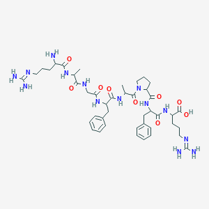 molecular formula C43H64N14O9 B137193 Arg-ala-gly-phe-ala-pro-phe-arg CAS No. 154208-08-9