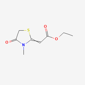molecular formula C8H11NO3S B13719365 Ethyl (3-methyl-4-oxo-1,3-thiazolidin-2-ylidene)acetate CAS No. 27653-75-4