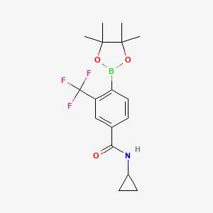 molecular formula C17H21BF3NO3 B13719367 N-Cyclopropyl-4-(4,4,5,5-tetramethyl-[1,3,2]dioxaborolan-2-yl)-3-trifluoromethyl-benzamide 