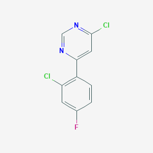 molecular formula C10H5Cl2FN2 B1371938 4-Chloro-6-(2-chloro-4-fluorophenyl)pyrimidine 