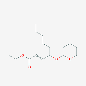 molecular formula C16H28O4 B13719383 Ethyl(E)-4-[(2-Tetrahydropyranyl)oxy]-2-nonenoate 