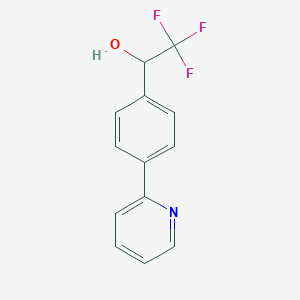 molecular formula C13H10F3NO B13719422 alpha-(trifluoromethyl)-4-(2-pyridyl)benzyl Alcohol 