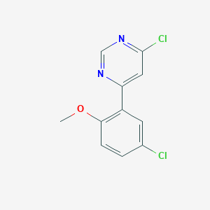molecular formula C11H8Cl2N2O B1371946 4-Chloro-6-(5-chloro-2-methoxyphenyl)pyrimidine 