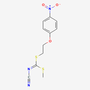 molecular formula C11H11N3O3S2 B13719469 Methyl [2-(4-nitrophenoxy)ethyl]cyano-carbonimidodithioate 