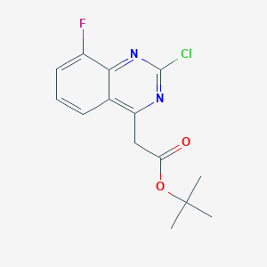 molecular formula C14H14ClFN2O2 B13719503 tert-Butyl 2-Chloro-8-fluoroquinazoline-4-acetate 