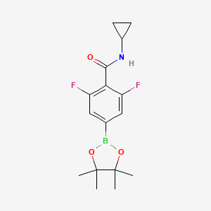 molecular formula C16H20BF2NO3 B13719511 N-cyclopropyl-2,6-difluoro-4-(4,4,5,5-tetramethyl-1,3,2-dioxaborolan-2-yl)benzamide 
