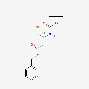 molecular formula C16H22BrNO4 B13719547 Benzyl 4-bromo-3-[(2-methylpropan-2-yl)oxycarbonylamino]butanoate 