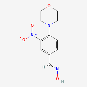 molecular formula C11H13N3O4 B13719562 N-{[4-(morpholin-4-yl)-3-nitrophenyl]methylidene}hydroxylamine 