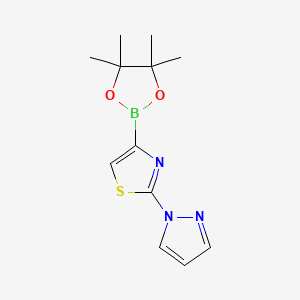 molecular formula C12H16BN3O2S B1371963 2-(1H-Pyrazol-1-yl)thiazole-4-boronic acid pinacol ester CAS No. 1309982-50-0