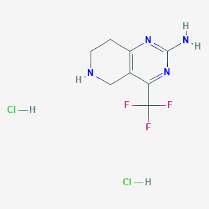 molecular formula C8H11Cl2F3N4 B13719675 2-Amino-5,6,7,8-tetrahydro-4-(trifluoromethyl)pyrido-[4,3-d]-pyrimidine dihydrochloride 