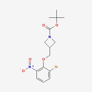 molecular formula C15H19BrN2O5 B13719749 tert-Butyl 3-((2-bromo-6-nitrophenoxy)methyl)azetidine-1-carboxylate 