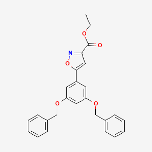 molecular formula C26H23NO5 B13719766 Ethyl 5-(3,5-bis(benzyloxy)phenyl)isoxazole-3-carboxylate 
