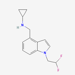 molecular formula C14H16F2N2 B13719833 N-{[1-(2,2-difluoroethyl)-1H-indol-4-yl]methyl}cyclopropanamine 