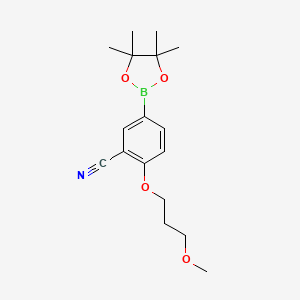 molecular formula C17H24BNO4 B13719969 2-(3-Methoxypropoxy)-5-(4,4,5,5-tetramethyl-1,3,2-dioxaborolan-2-yl)benzonitrile 