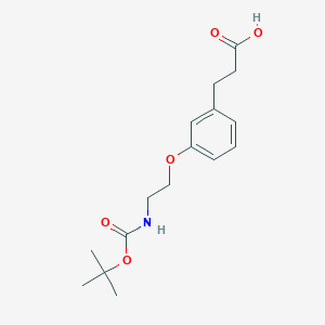molecular formula C16H23NO5 B13720040 3-(3-(2-((tert-Butoxycarbonyl)amino)ethoxy)phenyl)propanoic acid 