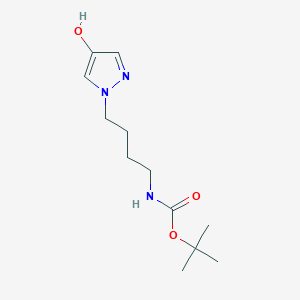 molecular formula C12H21N3O3 B13720075 tert-Butyl (4-(4-hydroxy-1H-pyrazol-1-yl)butyl)carbamate 