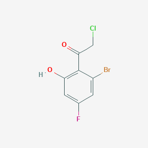 molecular formula C8H5BrClFO2 B13720109 2'-Bromo-4'-fluoro-6'-hydroxyphenacyl chloride 