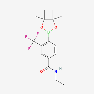 molecular formula C16H21BF3NO3 B13720159 N-Ethyl-4-(4,4,5,5-tetramethyl-[1,3,2]dioxaborolan-2-yl)-3-trifluoromethyl-benzamide 