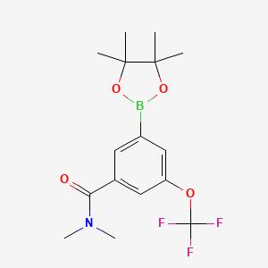 molecular formula C16H21BF3NO4 B13720250 N,N-Dimethyl-3-(4,4,5,5-tetramethyl-1,3,2-dioxaborolan-2-yl)-5-(trifluoromethoxy)benzamide 