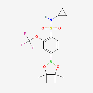 molecular formula C16H21BF3NO5S B13720252 N-cyclopropyl-4-(4,4,5,5-tetramethyl-1,3,2-dioxaborolan-2-yl)-2-(trifluoromethoxy)benzenesulfonamide 