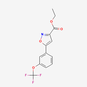 molecular formula C13H10F3NO4 B13720334 Ethyl 5-(3-(trifluoromethoxy)phenyl)isoxazole-3-carboxylate 