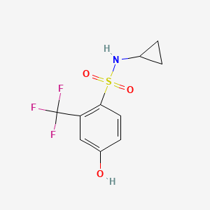 molecular formula C10H10F3NO3S B13720372 N-Cyclopropyl-4-hydroxy-2-trifluoromethyl-benzenesulfonamide 