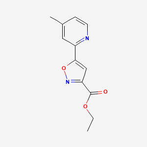 molecular formula C12H12N2O3 B13720425 Ethyl 5-(4-Methyl-2-pyridyl)isoxazole-3-carboxylate 