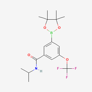 molecular formula C17H23BF3NO4 B13720471 N-Isopropyl-3-(4,4,5,5-tetramethyl-1,3,2-dioxaborolan-2-yl)-5-(trifluoromethoxy)benzamide 