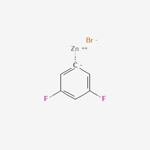 molecular formula C6H3BrF2Zn B13720524 zinc;1,3-difluorobenzene-5-ide;bromide 