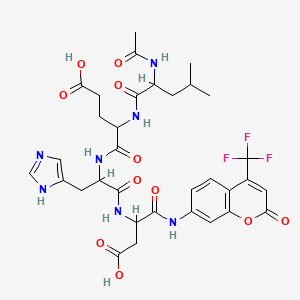 molecular formula C33H38F3N7O11 B13720642 N-Acetylleucyl-alpha-glutamylhistidyl-N-[2-oxo-4-(trifluoromethyl)-2H-1-benzopyran-7-yl]-alpha-asparagine CAS No. 210345-03-2